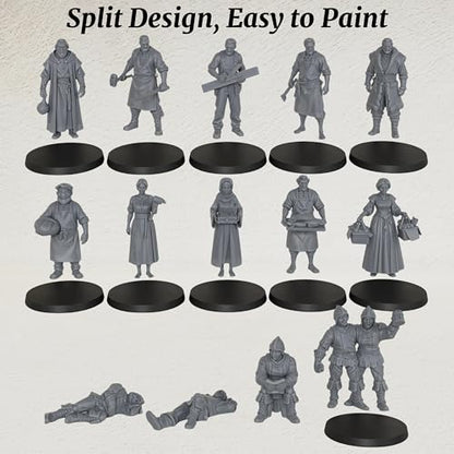 AUSPDICE Fantasy NPC Figurine Set for Dungeons and Dragons & TTRPG - color: Af1104 R Market Npc