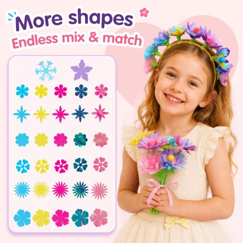 IQBOX Flower Making Kit for 4 5 6 7 8 Year Old Girls Brithday Gifts - color: blue