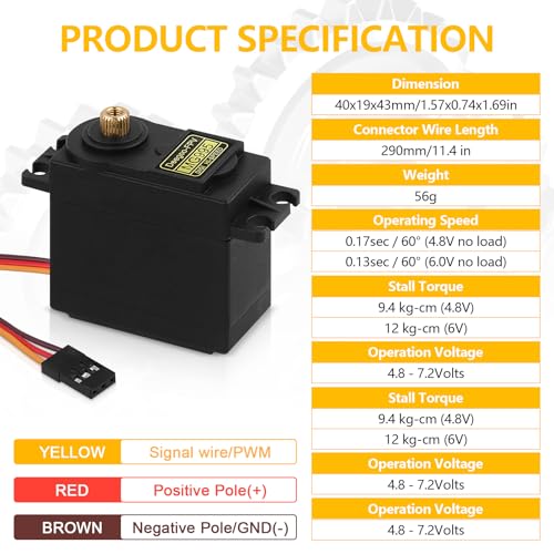 Deegoo-FPV MG995 Metal Gear Digital Servos, 2-Pack - style: 2 Pack