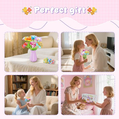 FUNZBO Girls Toys - Flower Bouquet Craft Kits, DIY Arts and Crafts Supplies