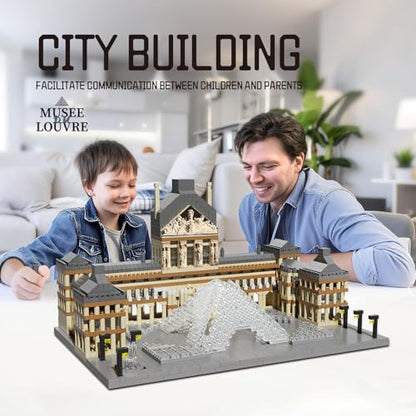 Paris Louvre Museum Building Blocks Iconic Landmark Model Toy for Teens Adults & Collectors 3D Puzzle Set for Educational and Decorative Fun - style: Paris Louvre Museum