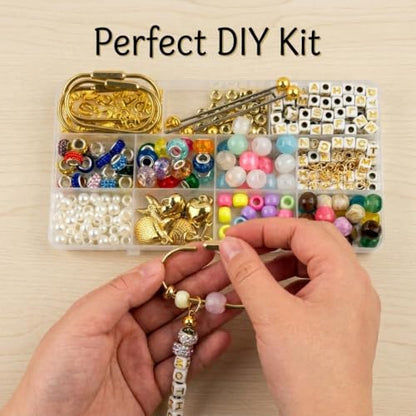 Yrelven Preppy Carabiner Charm Making Kit DIY Keychain Kit 360PCS