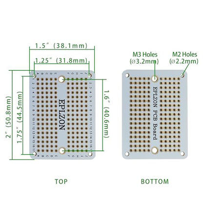 Solderable Breadboard Mini PCB Board Gold-Plated Solder Breadboard for DIY Electronics Projects Apply to Soldering Projects 2.0"x1.5" Mixed Color(Pack of 10 Pcs,White) - size: White