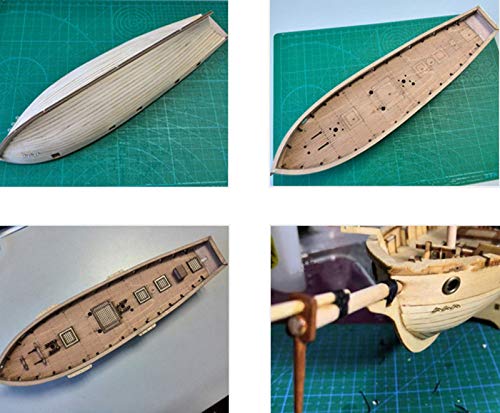 HAPYLY Scale DIY Hobby Wooden Ship Science Equipmen Assembly Model Boat Kits Sailing Boat Kit Decor Toy Gift (1:100) - size: 1:100
