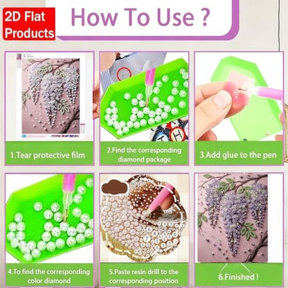 BYGFHLYW Pearl Diamond Painting Kits for Adults,Flower Diamond Art Kits - color: PL70-1