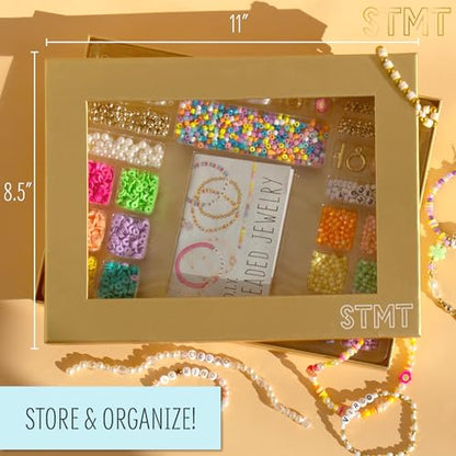 STMT DIY Beaded Jewelry Kit - Makes 15 Premium Pieces, Includes Bracelet Making Supplies, Letter Beads, Enameled Charms, Great Teen Girl Gifts - size: Small, style: Beaded