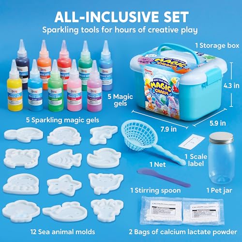 Klever Kits Water Gel Kit, Waters Pets Magic Fairy Water Gel Toy Kit with 10 Gels, 12 Molds, Preserving Bottle for Presents, Party Favors, Birthday Gifts, Arts & Crafts DIY Squishy Making Kit for Kids - style: Classic