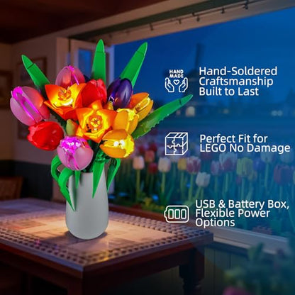 YEABRICKS LED Light for Lego-11501 Botanicals Tulip Bouquet Building Blocks Model (Building Set NOT Included) - style: Only Light LEGO 11501 Tulip Bouquet