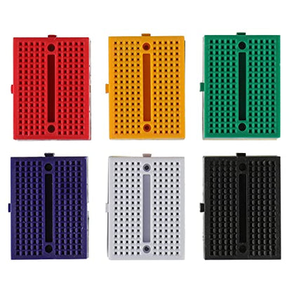 Mini Breadboard 170 Points (6 Colors, 6PCS)+Small Breadboard 400 Points Solderless (2PCS)+ Breadboard 830 Points (1 PCS) for Arduino and Proto Shield Electrical Connections Block