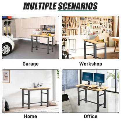 EVERHANGER Workbench for Garage, Adjustable Height Work Table - size: Medium