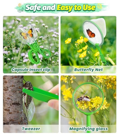 Bug Catcher for Kids, 17 PCS Bug Catching Kit with Bug Collector Toy Bugs - style: 17-Piece Set