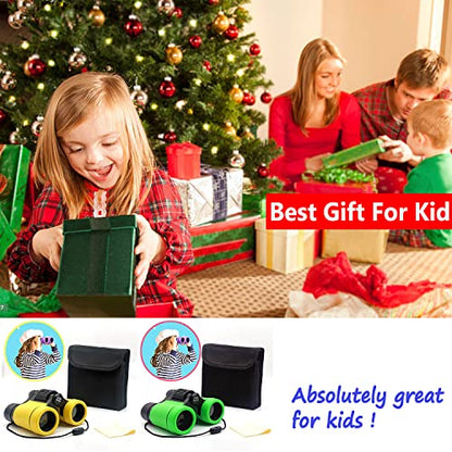 Kids Binoculars Ages 3-12 with Compass & Whistle - color: Yellow