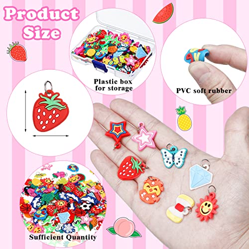 Hungdao 200 Pcs Rubber Loom Band Charm Only Silicone Rainbow Bracelet Charm