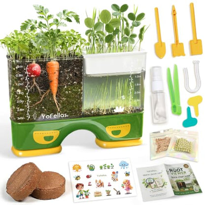 Root Viewer Science Kit for Kids – Grow Your Own Plant STEM Toy & Gardening Kit for Ages 6-12 – Educational Gift for Boys & Girls with Soil, Hydroponics, Journal & Stickers