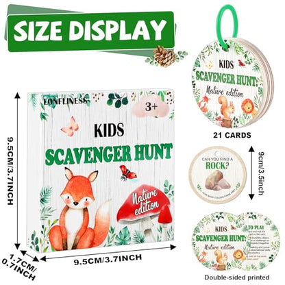 Kids Scavenger Hunt Game - Nature Edition, Toddler Outdoor Nature Scavenger Hunt Cards, Camping Toys Games for 3 Year Old's & Up, Outdoors Preschooler Activity Educational Family Fun Game Gift