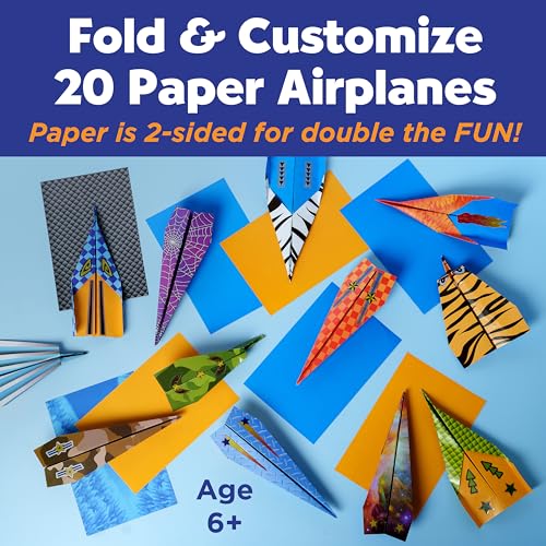 Creativity for Kids Paper Airplane Kit, Make 20 Airplanes - style: Mini Kit- 20 Airplanes
