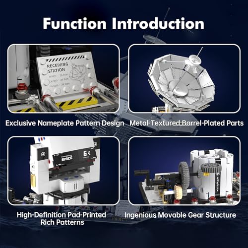 Sosuy Space Exploration Radio Telescope Building Blocks Set, STEM Toys for Boys 8+, Satellite Communication Base Model, Space-Themed Kit for Kids Adult Teens Girls Display - style: Space Array
