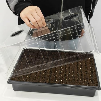 RooTrimmer 4-Pack Seed Starter Trays with 5" Tall Humidity Domes - size: 4p Trays+Domes
