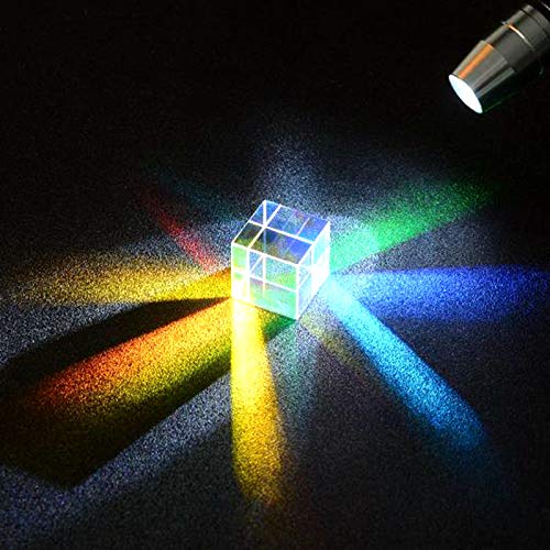 GARPROVM 3 Pcs Optical Glass X-Cube Prism RGB Dispersion Prism Physics and Decoration Light Spectrum Educational Model Cute Small Size 15mm