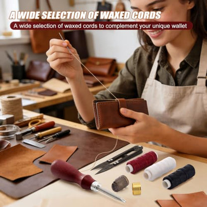 Leather Working Kit with Cowhide and Paint Set - color: brown+