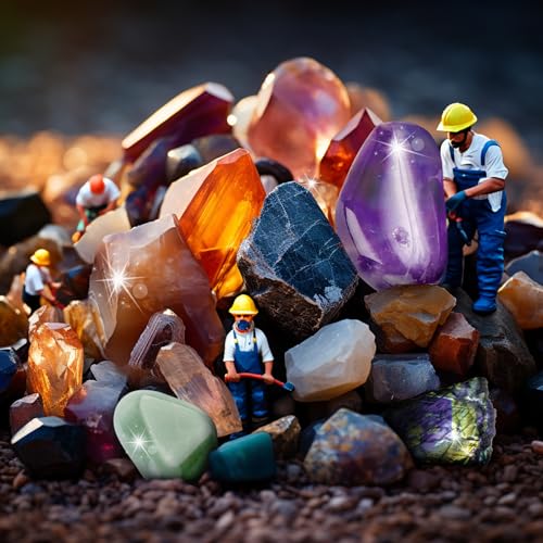 EDUMAN Rock Collection for Kids, 12 Specimens Box + 700g Real Crystals & Minerals STEM Gemstone Kit for Kids with Rock Identifier & Magnifier, Educational Geology Gift for Boys Girls Ages 6-12