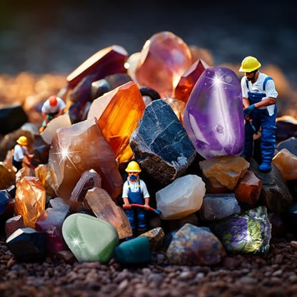 EDUMAN Rock Collection for Kids, 12 Specimens Box + 700g Real Crystals & Minerals STEM Gemstone Kit for Kids with Rock Identifier & Magnifier, Educational Geology Gift for Boys Girls Ages 6-12