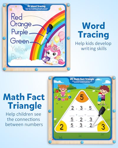 Coogam Handwriting Hundred Board, Wooden Montessori Math Manipulative
