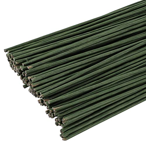 120 Pack Floral Stem Wire, 16 Inch Green Paper Wrapped Craft Wire - size: 2 Gauge Green