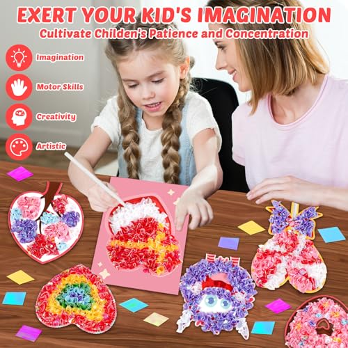 Lonfliness 8 Pcs Valentine Poke in Craft Kits for Kids Mess Free DIY Art - style: Valentines