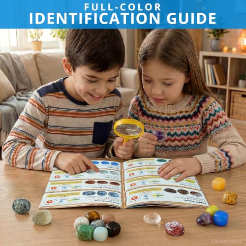 PIBEX Gemstone Collection Kit, 16 Gems & Crystals, Approx. 1-Inch / 2-3 cm - style: 16PC Polished Edition