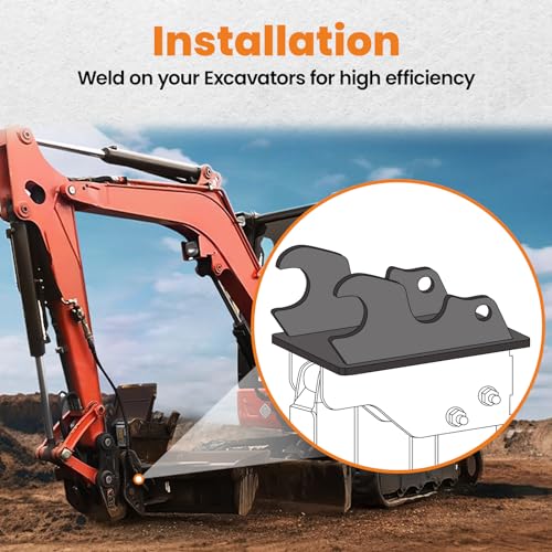 maXpeedingrods Excavator Quick Attach Bucket Ears with Base Plate for Kubota KX040 KX71 KX91 KX121 KX033 U35 - color: Bucket Ears with Base Plate