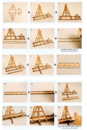 DESKTOP Wooden Model Kit Trebuchet by Young Modeler