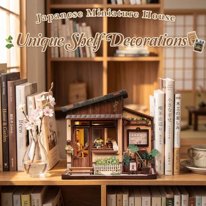 Fsolis Japanese Miniature House - DIY Book Nook Kit - color: Kissa Coffee
