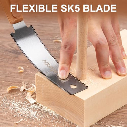 Japanese Hand Saw, 6 Inch Pull Saw with Double Edges of 11/17 TPI - size: Double-Edge