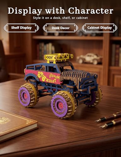 BOOZUU 3D Wooden Monster Truck Puzzle for Adults