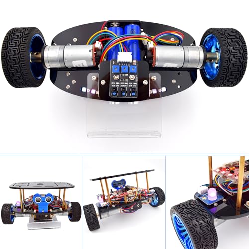 Adeept Self-Balancing Robot Car Kit(Compatible with Arduino IDE), STEM Projects Kit, Robotics & Engineering Kit, Programming Set, Line Tracking, Ultrasonic Sensor, IR Wireless Remote Control