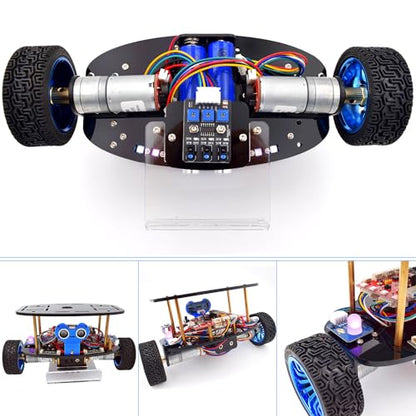 Adeept Self-Balancing Robot Car Kit(Compatible with Arduino IDE), STEM Projects Kit, Robotics & Engineering Kit, Programming Set, Line Tracking, Ultrasonic Sensor, IR Wireless Remote Control