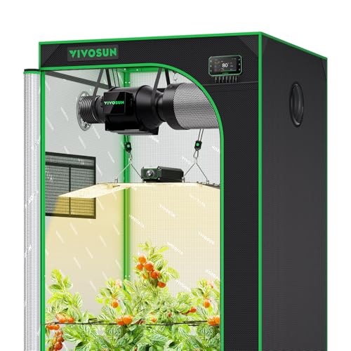 VIVOSUN GIY Smart Grow Tent System 3x3, WiFi-Integrated Grow Tent Kit, with Automate Ventilation and Circulation, Schedule Full Spectrum 200W LED Grow Light, and GrowHub E42A+Controller - size: 36"x36"x72"