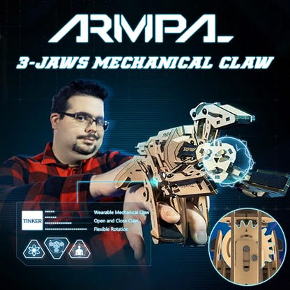 Mechanical Claw Model Kit, 3D Wooden ClawBot Puzzle for Adults and Teens