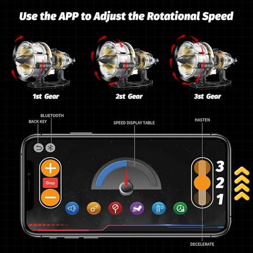 Jet Engine Model Kit that Run App Controlled Building Blocks Set with Motor - size: X-Large