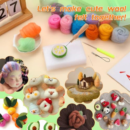 IMZAY Needle Felting Kit, 72 Colors Felting Wool Kit Wool Roving - size: Small+
