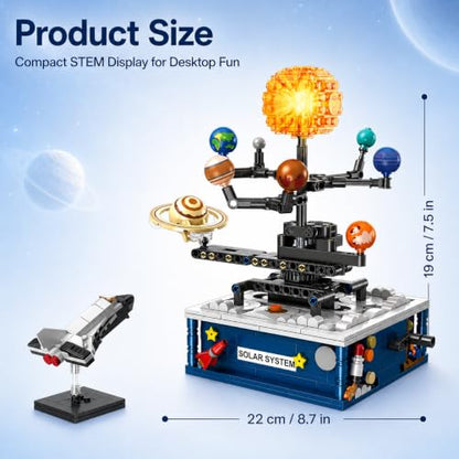 Hand-Cranked Solar System Building Set with Light