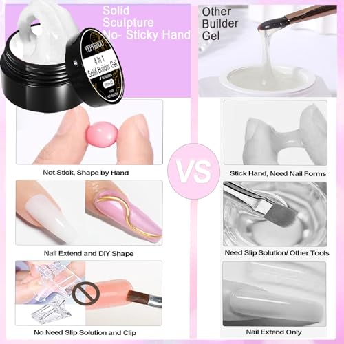 3D Nail Art Gel Clear and White Solid Builder Gel for Nails