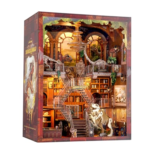 VORATHIS Dinosaur Book Nook Kit, 3D Wooden Puzzle for Adults (Museum) - color: Museum