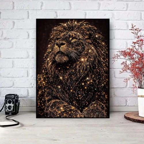 Animal Lion 5D Diamond Painting Kits for Adults,Diamond Art 12 X 16 Inch - color: SH175