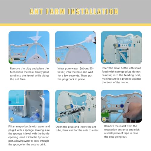 Ant Farm Castle, Sand Ant Colony Observation Kit for Kids - color: Beige