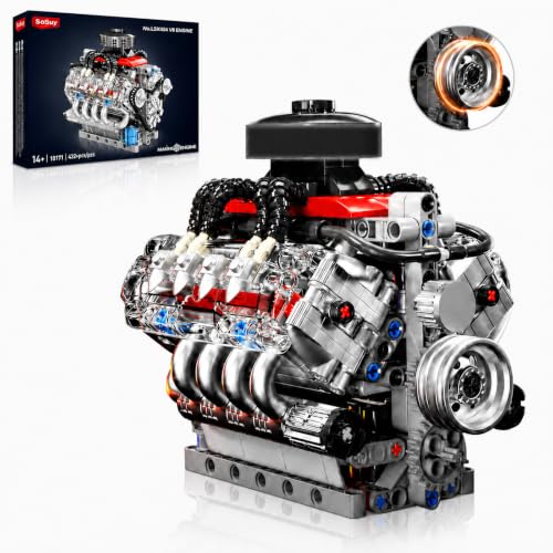 Sosuy V8 Car Engine Model Kit Mini Motor Building Blocks Sets that can Runs - color: V8 Engine