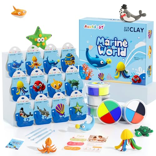Aestd-ST Air Dry Clay Kit - Ocean Theme, Modeling Clay for Kids - color: Marine World