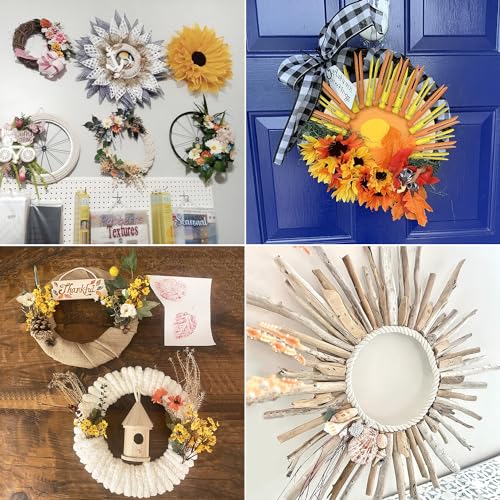 12 PCS 12 Inch Wooden Wreath Ring with Pre-Cut Holes, Versatile Unfinished Wood Wreath for Crafts, Easter, Home Decor, by GNIEMCKIN