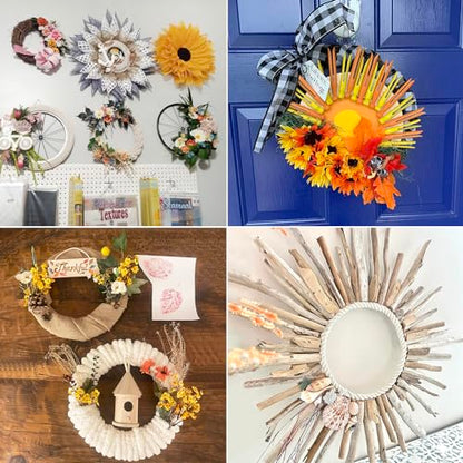 12 PCS 12 Inch Wooden Wreath Ring with Pre-Cut Holes, Versatile Unfinished Wood Wreath for Crafts, Easter, Home Decor, by GNIEMCKIN